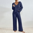 thumbnail image 1 of Women 2 Piece Outfits Oversized Knit Loungewear Loose Slouchy Sweater Set Spring Fall Trendy Matching Lounge Sets, 1 of 5