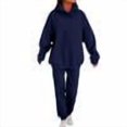 thumbnail image 1 of Women 2 Piece Outfits Hoodie Sweatsuits Set Sweatpants Long Sleeve Sweatshirt Matching Joggers Tracksuit Sets Navy L, 1 of 6
