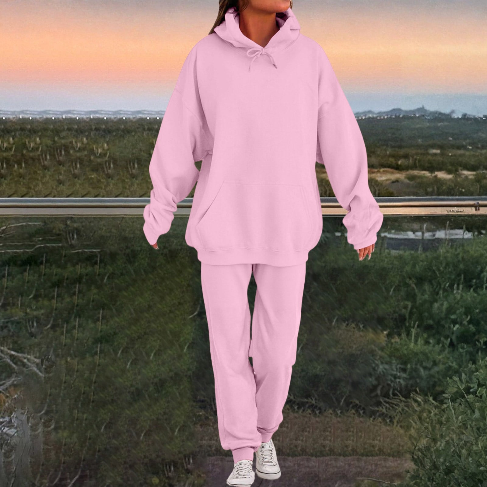Women's Two Piece Tracksuit Set - Bodycon Long Sleeve Hoodie With Jogger Pants Outfit