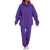 Women 2 Piece Outfits Hoodie Sweatsuits Set Sweatpants Long Sleeve Sweatshirt Matching Joggers Tracksuit Sets Purple M