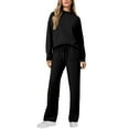 thumbnail image 1 of Women 2 Piece Outfits Long Sleeve Long Pants Crewneck Loose Fit Pollover Sweater,Comfort Sweatsuits for Women,Plus Size Yoga Pants With Pockets,Size:XXL, 1 of 4