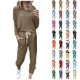 thumbnail image 1 of Women 2 Piece Outfits Long Sleeve Pullover Jogger Sweatpants Lounge Sets Fall Winter Sweatsuits Tracksuit Pockets, 1 of 6