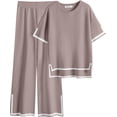 thumbnail image 1 of Women 2 Piece Outfits Lounge Sets Knit Sweater Sets Maching Lounge Wear Pajama Jogger Travel Comfy Trendy Clothes, 1 of 8