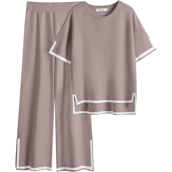 Women 2 Piece Outfits Lounge Sets Knit Sweater Sets Maching Lounge Wear Pajama Jogger Travel Comfy Trendy Clothes