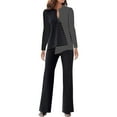 thumbnail image 1 of Women 2 Piece Outfits Pant Suits for Women Dressy Wedding Guest Long Sleeve Casual Long Sleeve Top Wedding Pant Suits for Women Loose Wide Leg Pants Trousers Two Piece Set Suit, 1 of 5
