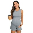 thumbnail image 1 of Women 2 Piece Outfits Sleeveless Tank Crop Top and Drawstring Shorts Sets, 1 of 5