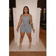 thumbnail image 1 of Women 2 Piece Outfits Sleeveless Tank Tops Biker Short Workout Jogger Sets Summer Gray XL, 1 of 5