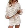 Women 2 Piece Outfits Striped Lounge Sets Long Sle