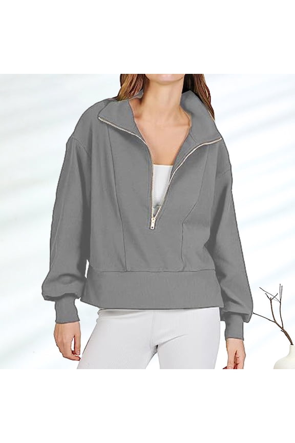 Women 2 Piece Outfits Sweatshirt Quarter Zip V Neck Long Sleeve Pullover Top Shorts Pajamas Tracksuit Sets Cropped Sweatshirts Women Lined Jacket Women Junior Vintage Sweater Juniors Shorts Outfit