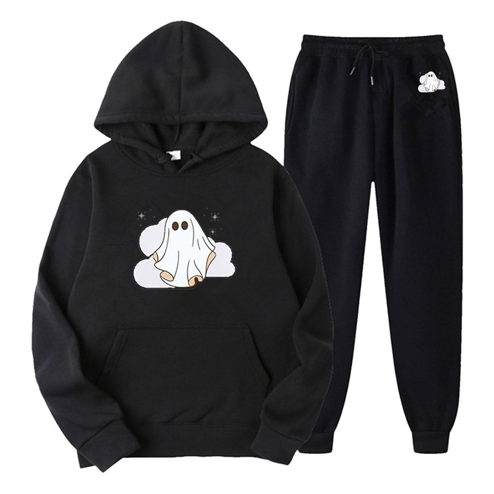 Women 2 Piece Outfits Sweatsuit Fall Fashion Print Tracksuit Hoodie Sweatshirt Jogger Sweatpants Sets Womens Dressy Suits Elegant Dresses for Women Two Piece Pants Outfits plus Size Jumpsuits Womens W...