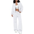 thumbnail image 1 of Women 2 Piece Outfits Sweatsuit Oversized Zip-Up Sweatshirt Sweatpants Tracksuit Sweat Lounge Matching Set 2025 Fall Trendy, 1 of 6
