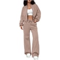 thumbnail image 1 of Women 2 Piece Outfits Sweatsuit Oversized Zip-Up Sweatshirt Sweatpants Tracksuit Sweat Lounge Matching Set 2025 Fall Trendy, 1 of 6