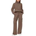 thumbnail image 1 of Women 2 Piece Outfits Sweatsuit Set Activewear Workout Fall Oversized Half Zip Sweatshirt Sweatpant Lounge Set Tracksuits, 1 of 3