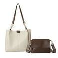 thumbnail image 1 of Women 2 Piece PU Leather Bag Set, Large Capacity Tote Handbag, Adjustable Shoulder Crossbody Purse, Soft Waterproof Material, Multi Pocket Storage, Durable Daily Commute Bag, 1 of 7
