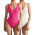 thumbnail image 1 of Women 2 Piece Thong Bodysuit Sexy V Neck Backless Sleeveless Tank Tops, 1 of 3