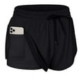 Women 2 in 1 Running Shorts Double Layer Athletic Yoga Workout Shorts