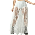 thumbnail image 1 of Women 2 in1 Flowys Meshes Lace Maxi Skirts A Line Long Skirt with Shorts Bottom Festival Raves Clothes Halloween Costume, 1 of 8