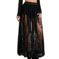 thumbnail image 1 of Women 2 in1 Flowys Meshes Lace Maxi Skirts A Line Long Skirt with Shorts Bottom Festival Raves Clothes Halloween Costume, 1 of 9