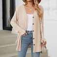 thumbnail image 1 of Women 2024 Autumn Mid Long Cardigan Casual Long Sleeve Neck Knitted Sweater Cardigans Coat Womens Jackets Sweaters Button Sweaters for Women Cardigan Hood plus Size Cardigans for Women 4x-5x Womens, 1 of 8