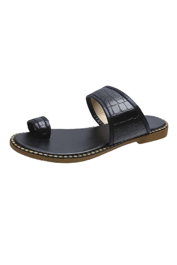 Women 2026 Casual Adjustable Hook Loop Sandals Summer Open Toe Slides Sandals Flat Sandal