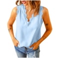 thumbnail image 1 of Women 2025 Lace Trim Tank Tops Dressy V Neck Camisole Blouse Casual Loose Fit Sleeveless Summer T Shirt, 1 of 5
