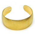 thumbnail image 1 of Women 24.8mm Gold Plated Patern Cuff Bangle Bracelet 7.4" One Size Fits All + Polishing Cloth, 1 of 6