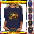 thumbnail image 1 of Women 250th Anniversary Patriotic Graphic T Shirt, USA Printed Round Neck Casual Top, 3/4 Sleeve Pullover Blouse, Soft Polyester Loose Fit, 1 of 7