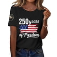 thumbnail image 1 of Women 250th Anniversary USA Shirt Women Patriotic Independence Day Shirt Women Casual Crew Neck Top, 1 of 5