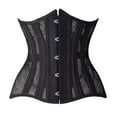 thumbnail image 1 of Women 26 Steel Boned Mesh Corsets Longline Heavy Duty Waist Trainer Long Torso Cincher, SZ1794-Black-XS, 1 of 6