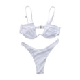 thumbnail image 1 of Women 2pcs Push-up Padded Bra Bandage Bikini Set Swimsuit Triangle Swimwear Bathing White XL, 1 of 3