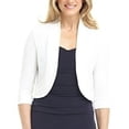 thumbnail image 1 of Women 3/4 Sleeve Cropped Open Front Cardigans Bolero Jacket Business Work Shrug, 1 of 7