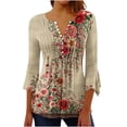 thumbnail image 1 of Women 3/4 Sleeve T Shirts Womens Tops Trendy T Shirts for Women Graphic Women's Blouses Long Sleeve Under 5 Dollars, 1 of 5
