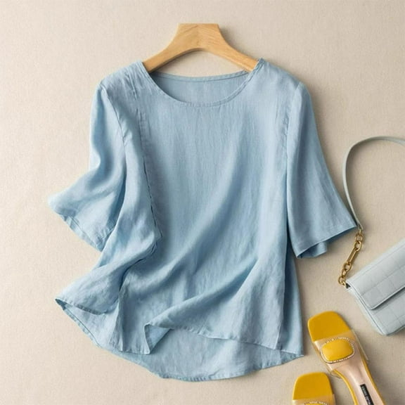 Women 3/4 Sleeve Tops Plus Size Summer Tops for Women Trendy Summer Blouses for Women Trendy Vintage Graphic Tshirts Shirts for Women my items