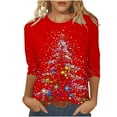 thumbnail image 1 of Women 3/4 Sleeve Tops and Blouses 3/4 Sleeve Graphic Tees Loose Fit Top Crewneck Pullover Woman Dressy Tops, 1 of 6