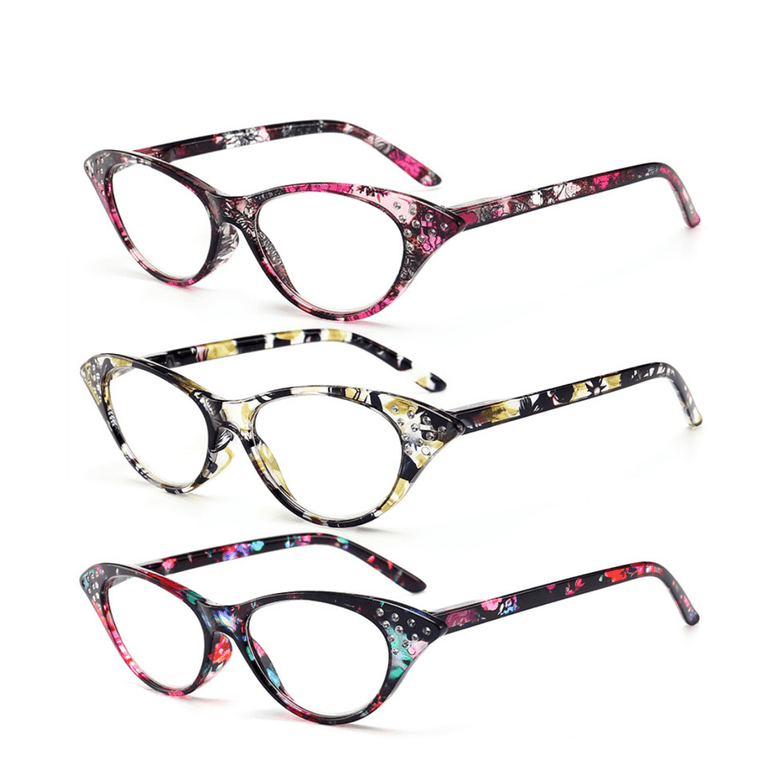 Women 3 Pairs Fashion Cat Eye Reading Glasses Sexy Retro  display picture 3