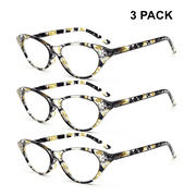 Women 3 Pairs Fashion Cat Eye Reading Glasses Sexy Retro Readers Presbyopic glasses