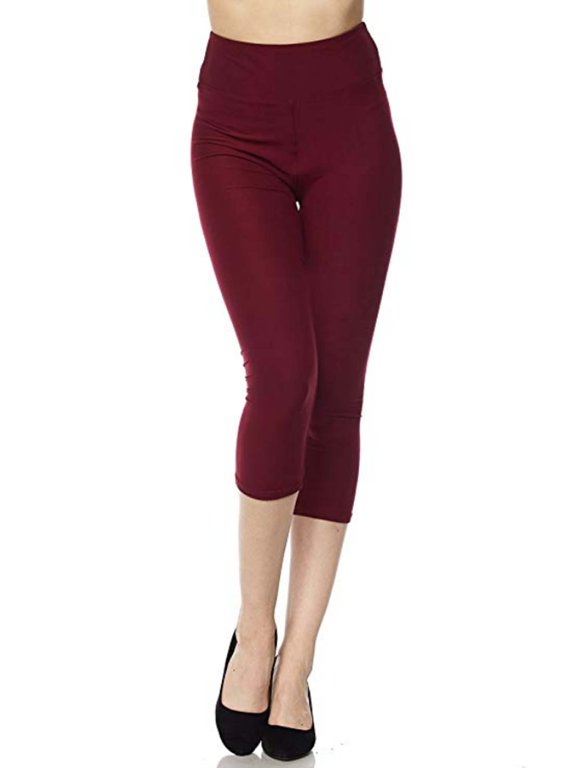 Women 3 inch High Waist Capri Leggings For Yoga Sports Ultra Soft Capri Casual Legging (XL/2XL)