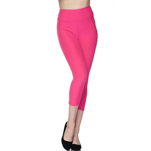 Kuda Moda Women 3 inch High Waist Capri Leggings For Yoga Sports Ultra Soft Capri Casual Legging (S/M/L)