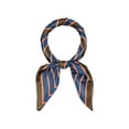 thumbnail image 1 of INSPIRE CHIC Women 35" Striped Square Scarf, Large Satin Silk Like Scarves Shawl Neckerchief Head Wrap Bandanas 35.4x35.4" Navy Blue, 1 of 6