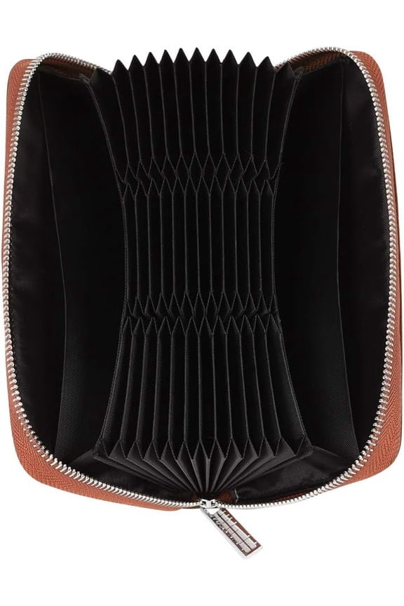 Women 36 Slots RFID Blocking Card Holder Large Long Leather Zipper Organizer Accordion Wallet