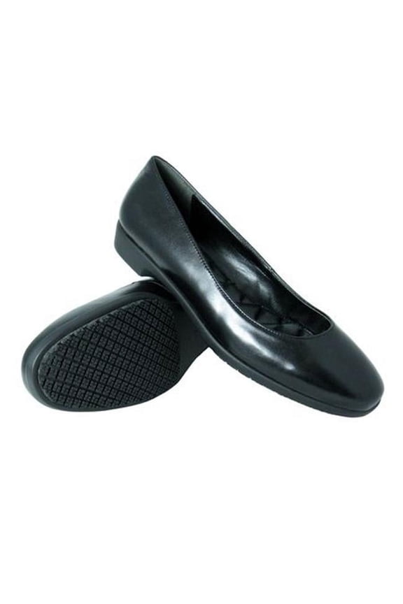 Women's Slip-Resistant Leather Dress Shoe, Black - Size 10