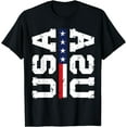 thumbnail image 1 of Women 4th Of July America American US USA Flag United States Tee T-Shirt Black X-Large, 1 of 4