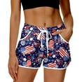 thumbnail image 1 of Women 4th of July Board Shorts Hawaiian Tropical Print Beach Swim Shorts with Pockets, 1 of 10