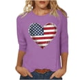 thumbnail image 1 of Women 4th of July Gift T Shirt Casual Short Sleeve American Proud T-Shirt Tops, 1 of 4