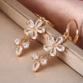 thumbnail image 1 of Women 5 Color Cubic Zircon Drop Earring Luxury 18k Yellow Gold Plated Jewelry, 1 of 4