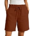 thumbnail image 1 of Women 5'' Quick Dry Running Athletic Shorts High Waisted Workout Gym Split Drawstring Short with 2 Pocket, 1 of 8
