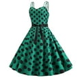 thumbnail image 1 of Women 50's 60's Polka Dot Dresses, Womens Spaghetti Straps Princess Camisole Dress Wedding Cocktail Party Swing Tea Dress, 1 of 3