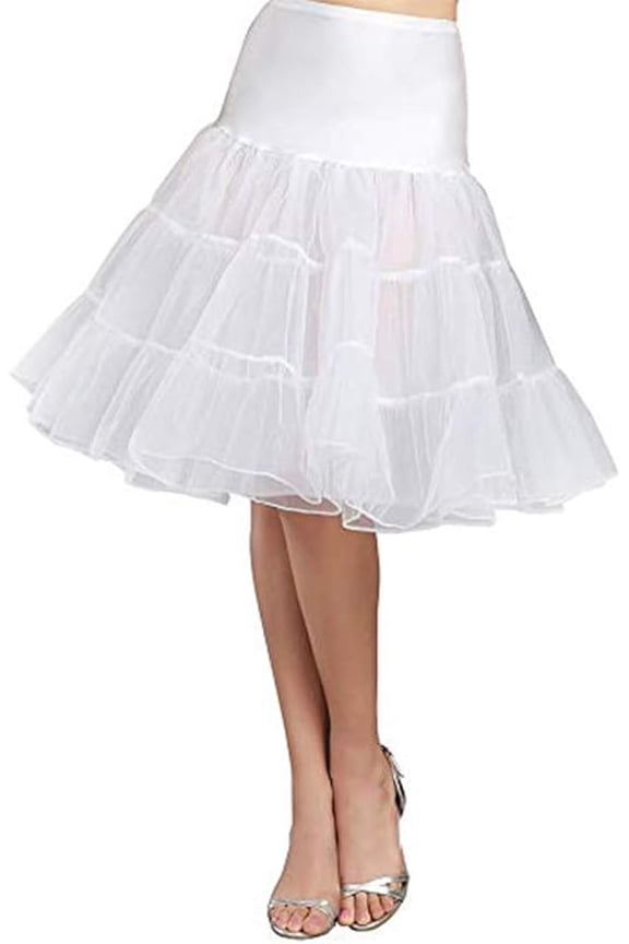Women 50s Vintage Petticoat Crinoline Tutu Underskirts Plus Size White Dress