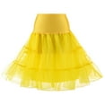 thumbnail image 1 of Women 50s Vintage Tulle Petticoat Bright Solid Color Mesh Hoopless Half Slip Underskirt Knee Length Crinoline Tutu Skirt, 1 of 19