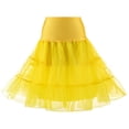 thumbnail image 1 of Women 50s Vintage Tulle Petticoat Bright Solid Color Mesh Hoopless Half Slip Underskirt Knee Length High Waist Layered Flared Crinoline Tutu Skirt, 1 of 21